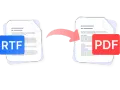Conversione da RTF a PDF: un documento RTF si trasforma in PDF, pronto per essere condiviso.