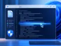Schermata di Windows 11 con codice e icona di sicurezza. Il cursore del mouse evidenzia una riga di codice.