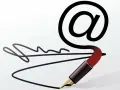 Penna stilografica disegna la chiocciola, simbolo di email. Scopri come aprire file p7m.