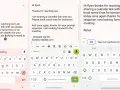 Schermate di un telefono che mostrano le impostazioni tastiera telefono e un'email.