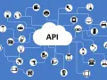 Schema di connessione tra un cloud con la scritta "API" e vari dispositivi smart: elettrodomestici, auto, computer, ecc.
