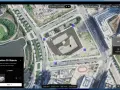 Interfaccia per posizionare un file obj 3D su una mappa aerea, con strumenti di manipolazione visibili.