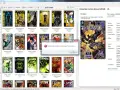 Errore nell'esecuzione dello script: "Exception has been thrown by the target of an invocation." Visualizzato su ComicRack, con copertine di fumetti come Detective Comics.
