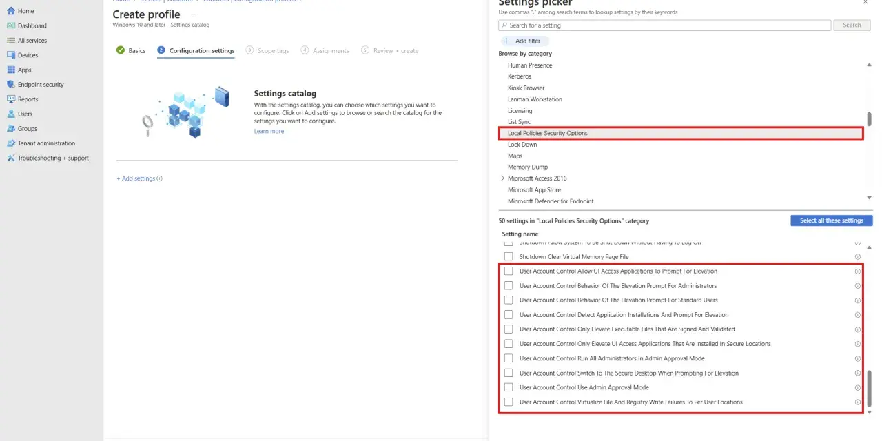 Configurazione account amministratore Windows 11: opzioni di sicurezza per il controllo account utente.
