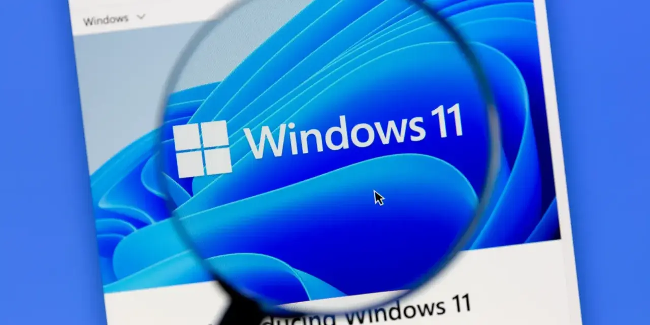 Schermata di Windows 11 vista con lente d'ingrandimento, utile per chi cerca come ripristinare Windows 11 da prompt dei comandi.