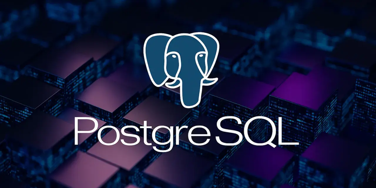 Logo di PostgreSQL con un elefante blu su uno sfondo di cubi scuri e luminosi. Scopri cos'è PostgreSQL, un potente database relazionale.