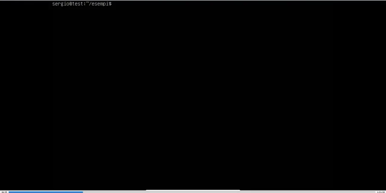 Prompt dei comandi Linux: sergio@test:~/esempi$.
