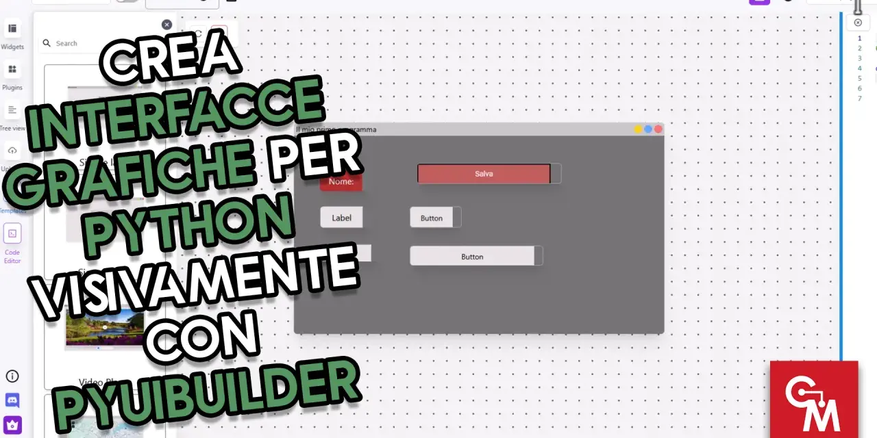 Crea interfacce grafiche Python visivamente con Pyuibuilder. Un'anteprima di un'interfaccia con pulsanti e etichette.