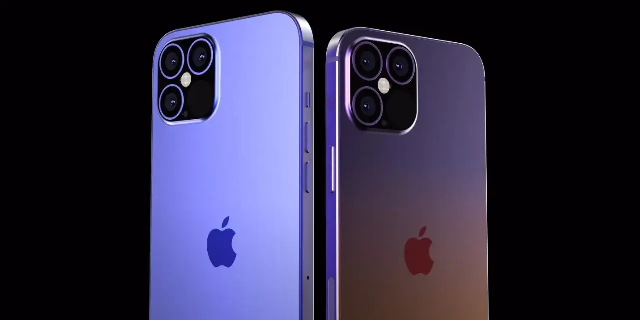 Due iPhone 12 color lavanda e viola, con il logo Apple. Aggiornamenti iPhone 12 fino a quando non saranno disponibili nuovi modelli.