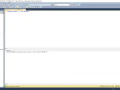 SQL Server Management Studio showing a database restore query and its successful execution message.