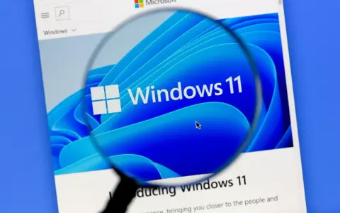 Schermata di Windows 11 vista con lente d'ingrandimento, utile per chi cerca come ripristinare Windows 11 da prompt dei comandi.