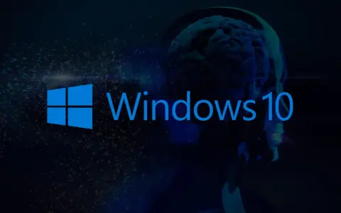 Logo Windows 10 su sfondo scuro con un cervello stilizzato, per la verifica attivazione Windows 10.