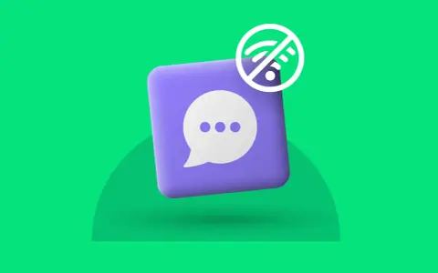 Icona di una bolla di dialogo con tre puntini e un simbolo di Wi-Fi barrato, che indica la modalità offline.