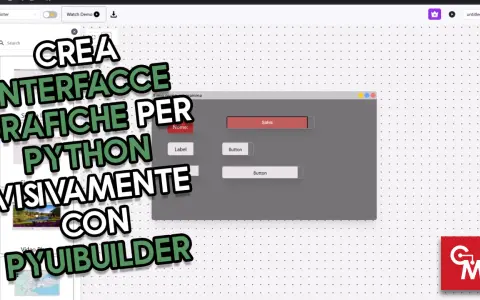Crea interfacce grafiche Python visivamente con Pyuibuilder. Un'anteprima di un'interfaccia con pulsanti e etichette.
