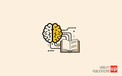 Cervello stilizzato collegato a un libro aperto, simbolo di apprendimento e memoria permanente.