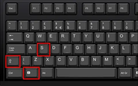 Tasti evidenziati: freccia su, S, tasto Windows. Utili per scorciatoie, come il tasto stamp.