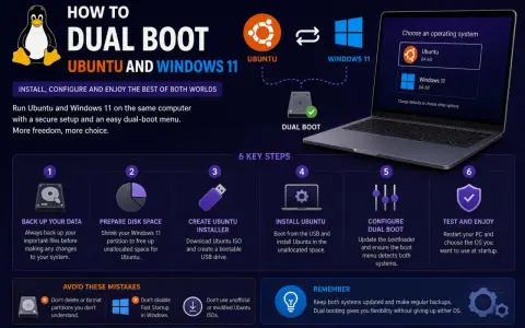 Guida al dual boot di Linux Ubuntu e Windows 11. Sei passi per installare e configurare entrambi i sistemi operativi sul tuo PC.