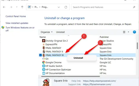 Guida per imparare come disinstallare app su pc. Seleziona l'app e clicca su "Disinstalla".