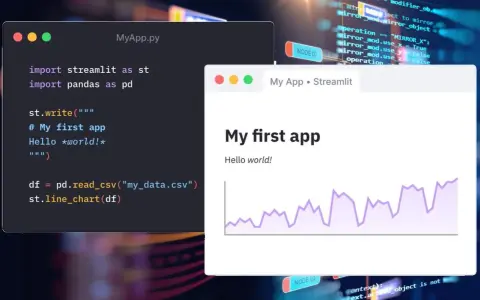 Codice Python per creare una grafica interattiva con Streamlit e Pandas. Visualizzazione di un grafico a linee.