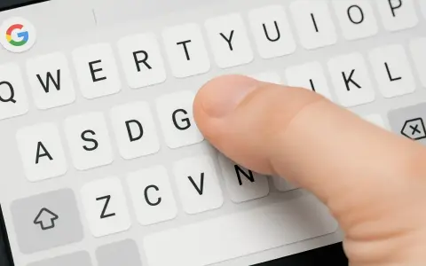Dito come ingrandire la tastiera del cellulare: un dito preme il tasto "G" su una tastiera virtuale.