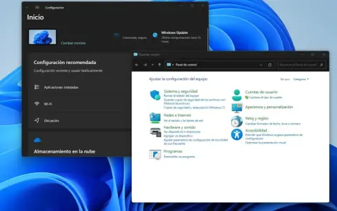 Schermata di Windows 11 che mostra come aprire il pannello di controllo, con le opzioni di configurazione del PC visibili.