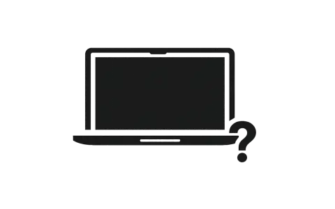 Laptop con display cristalli liquidi non si vede, accompagnato da un punto interrogativo.