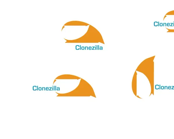 Loghi di Clonezilla, uno strumento per il backup e il ripristino di dischi.