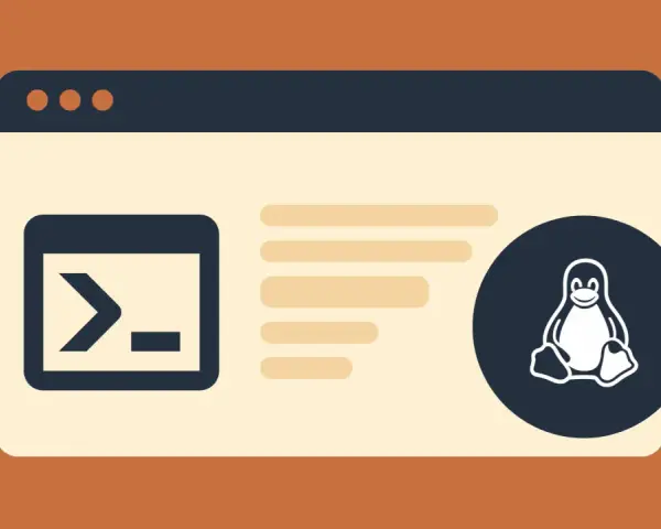 Interfaccia grafica con prompt dei comandi e logo Linux, ideale per illustrare l'uso di SQL Server con Docker su sistemi Linux.