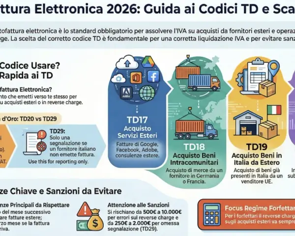 Guida all'autofattura elettronica 2026: codici TD per acquisti esteri, beni intracomunitari e reverse charge interno. Evita sanzioni!