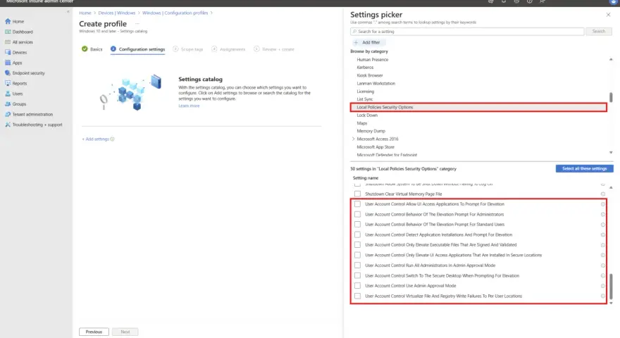 Configurazione account amministratore Windows 11: opzioni di sicurezza per il controllo account utente.