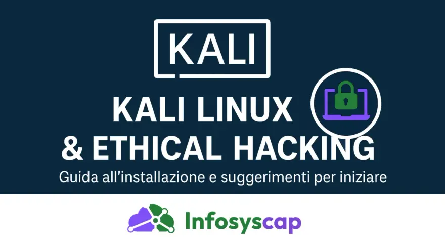 Guida Kali Linux: installazione e suggerimenti per l'ethical hacking. Icona di un laptop con lucchetto.