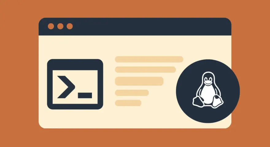 Interfaccia grafica con prompt dei comandi e logo Linux, ideale per illustrare l'uso di SQL Server con Docker su sistemi Linux.