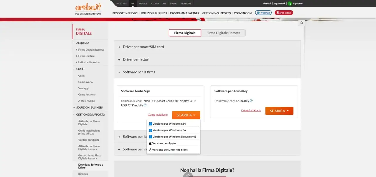 Scarica il software Aruba Sign per gestire la tua firma digitale e imparare come aprire file p7m. Disponibile per Windows, Apple e Linux.