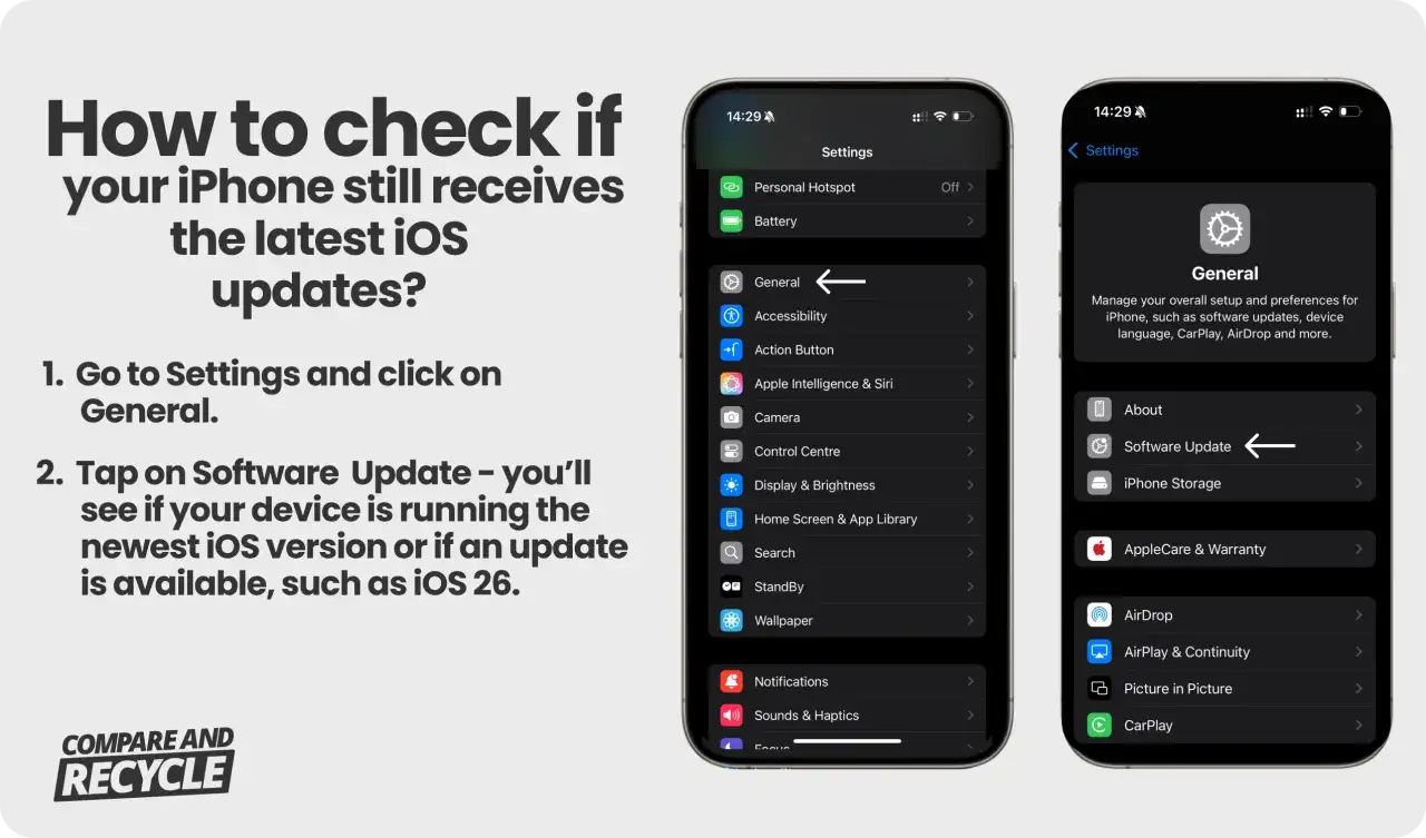 Verifica gli aggiornamenti iPhone 12 fino a quando il tuo dispositivo riceve le ultime versioni iOS, controllando in Impostazioni > Generali > Aggiornamento Software.