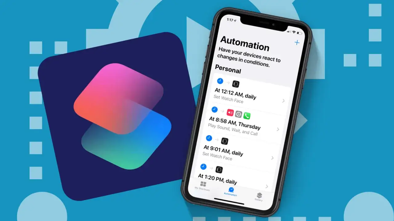 Schermata dell'app Automazione su iPhone, che mostra come impostare comandi rapidi personalizzati per automatizzare azioni quotidiane.
