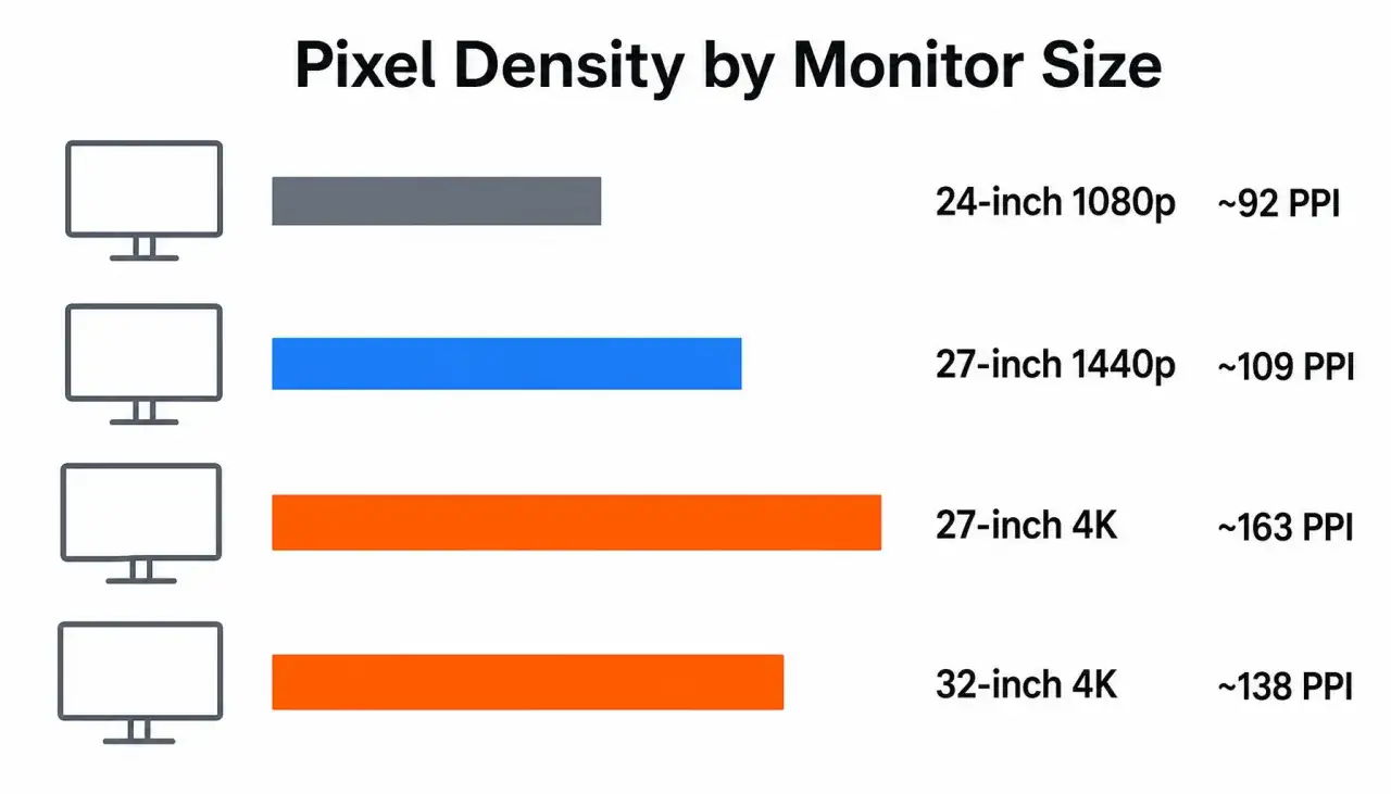Confronto densit&agrave; pixel per monitor: 24