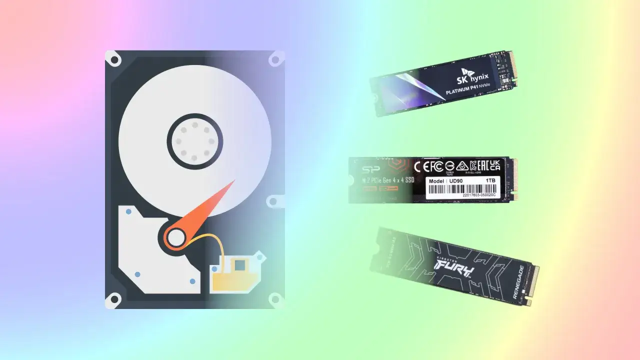 Un hard disk tradizionale e tre SSD NVMe, pronti per copiare dati velocemente.