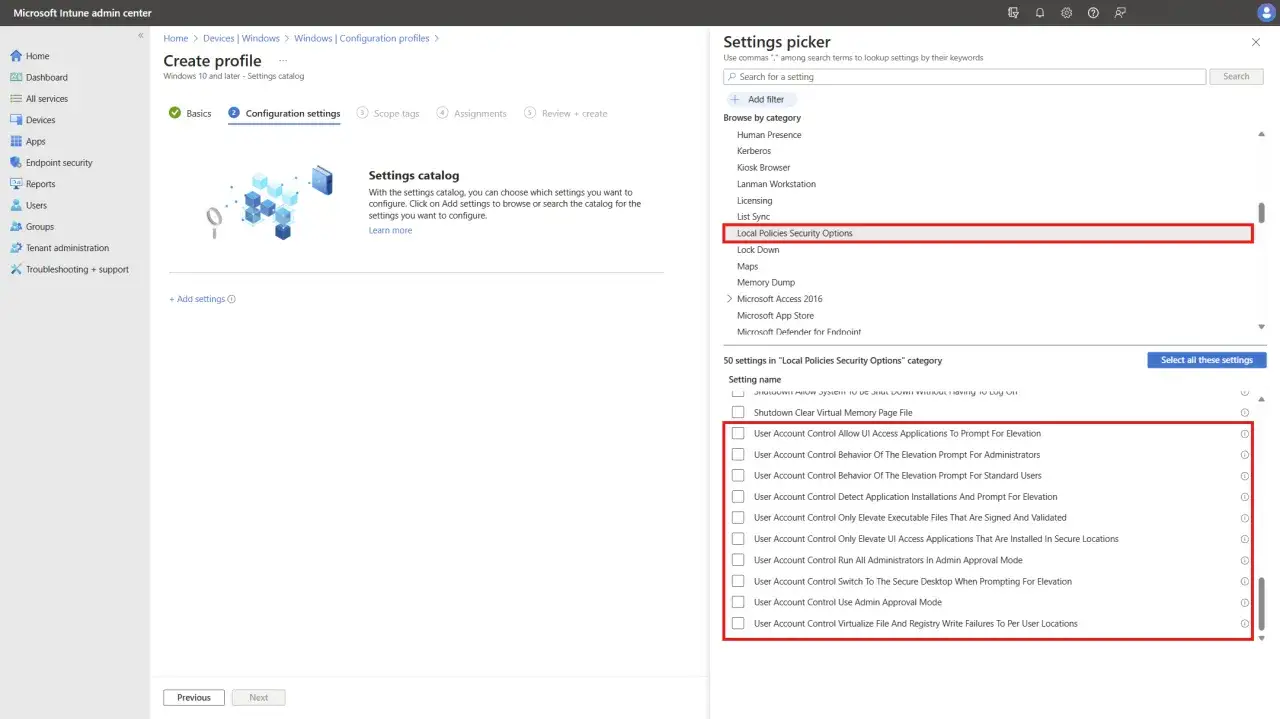 Configurazione account amministratore Windows 11: opzioni di sicurezza per il controllo account utente.
