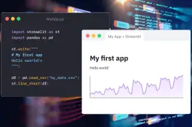 Codice Python per creare una grafica interattiva con Streamlit e Pandas. Visualizzazione di un grafico a linee.